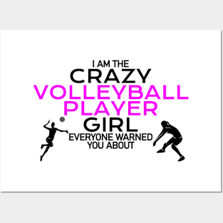 Crazy volleyball player girl Posters and Art